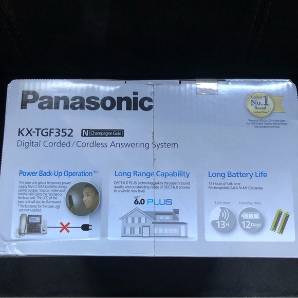 Panasonic KX-TGF352N Digital Corded & Cordless Answering System (Champagne Gold) - Picture 2 of 16